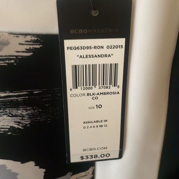 NWT BCBG Max Azria Alessandra Dress - Black and White - Women 10 - Picture 7 of 7